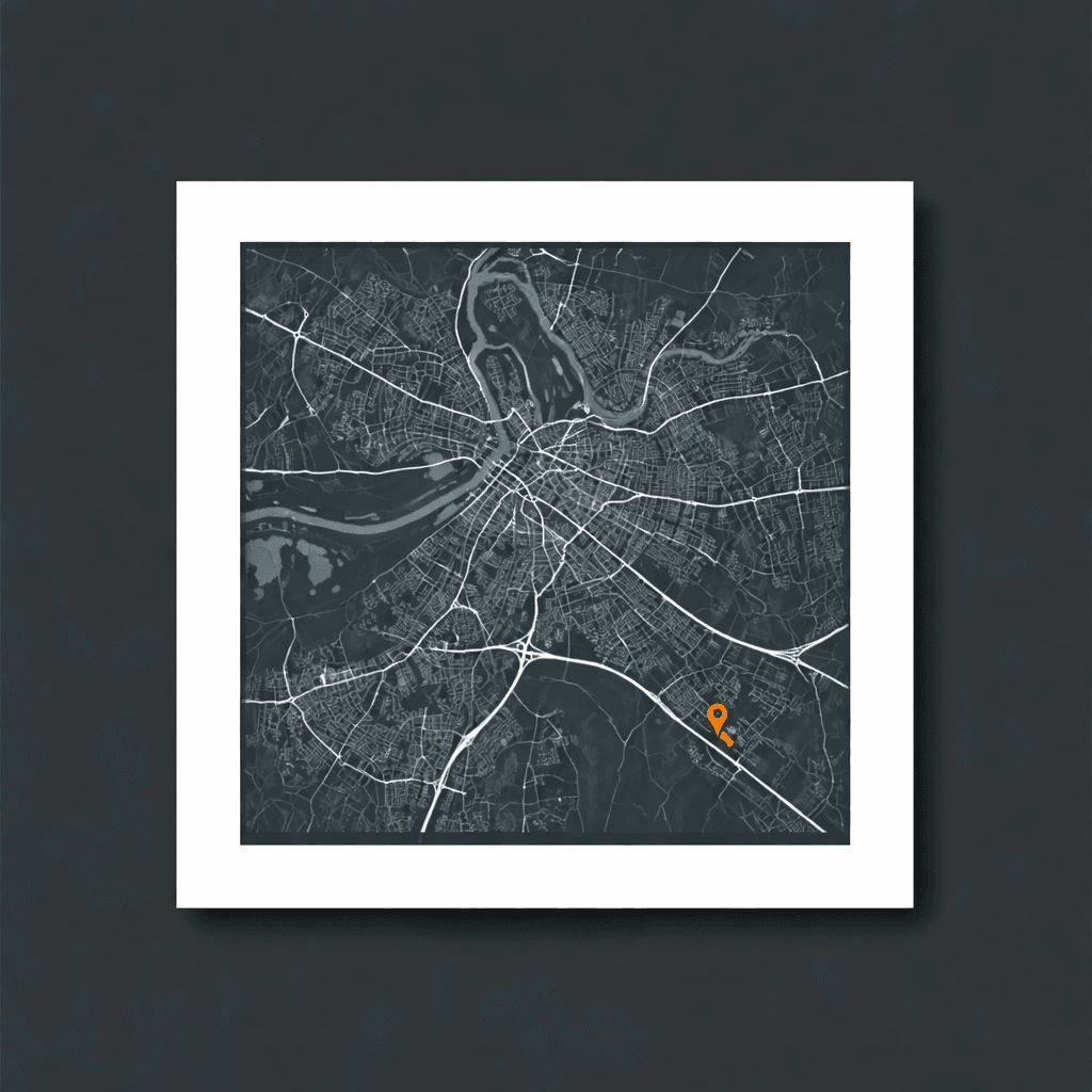 Dark stylised map of Limerick with the Castletroy area marked.